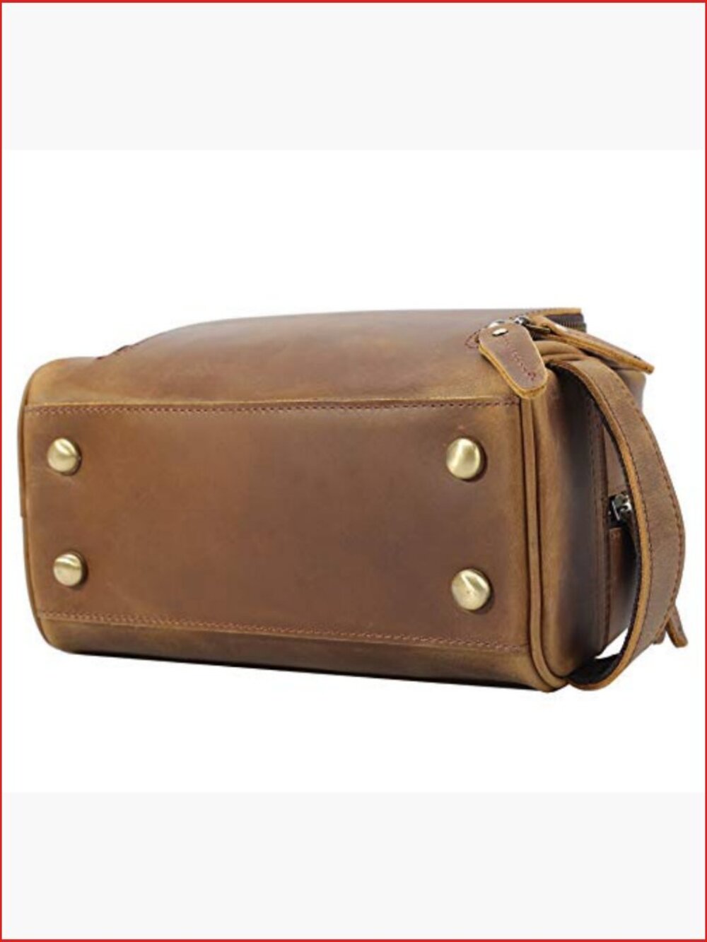 Vintage Full Grain Leather Dopp Kit Shaving Bag with YKK Zippers - Picture 4 of 7